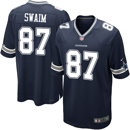 Men's Game Geoff Swaim Nike Jersey Navy Blue Home - #87 NFL Dallas Cowboys